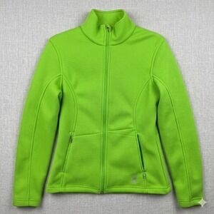 Spyder Core Sweater Jacket Womens Medium Lime Green Full Zip Fleece Ski Gorpcore